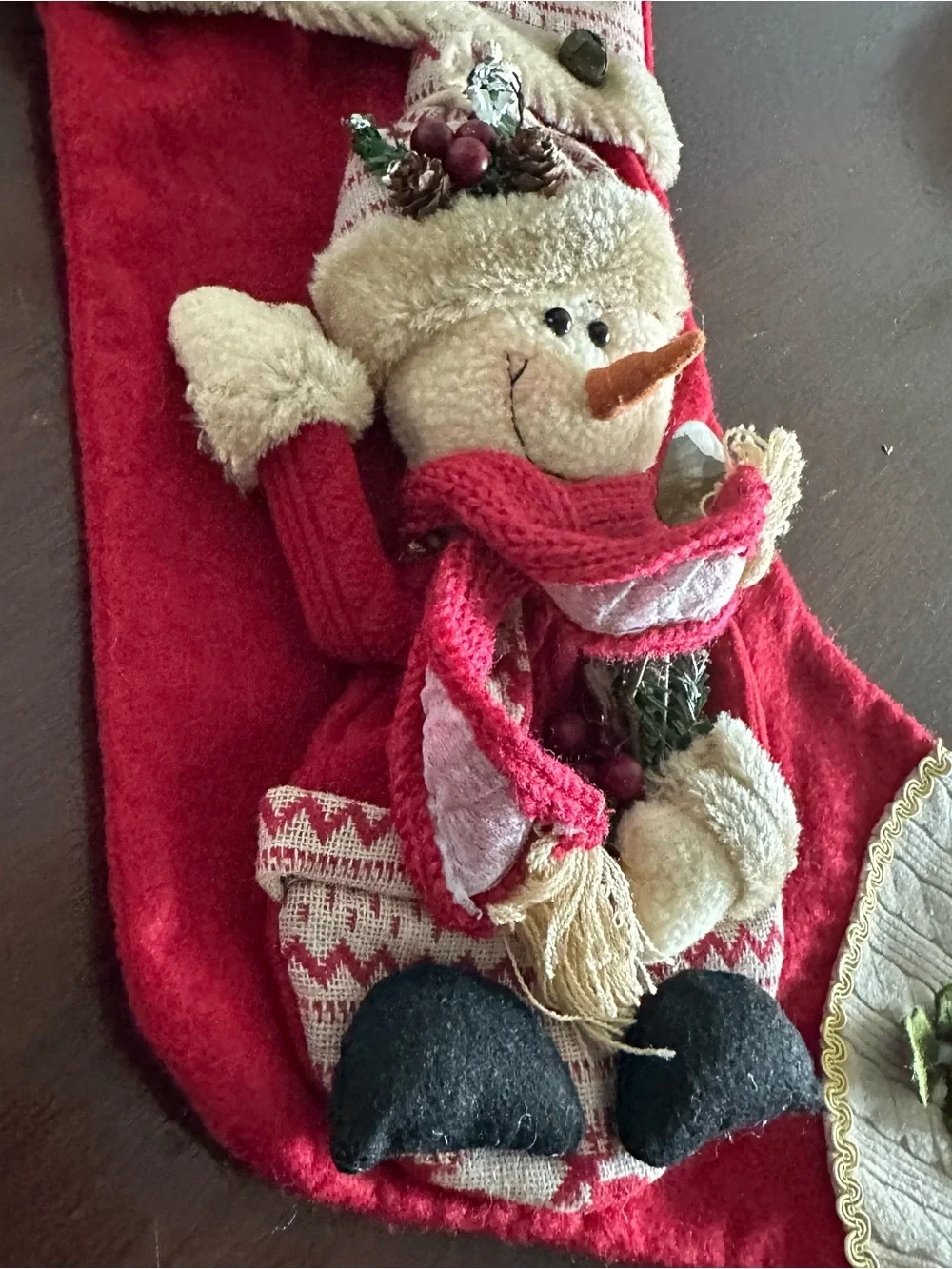 Home Accents Wishes & Wonder Christmas Stocking 3D Snowman Holiday Decoration